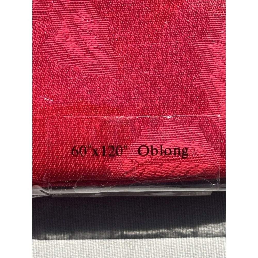 Lenox Holiday Holly Tablecloth‎ Red Jacquard 8 Napkins Christmas 60x120
